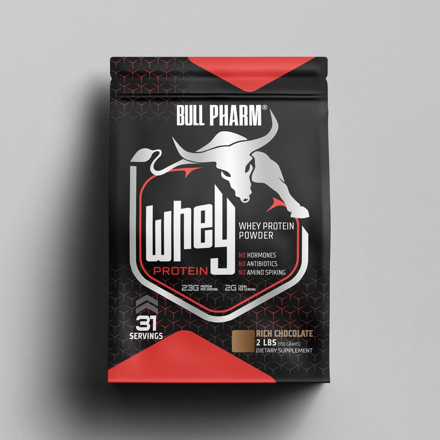 "Bull Pharm Whey Protein Concentrate – Rich Chocolate, 2kg tub"